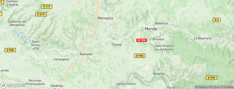 Chanac, France Map