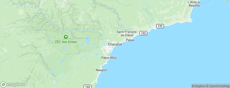 Chandler, Canada Map
