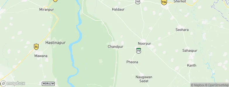 Chāndpur, India Map