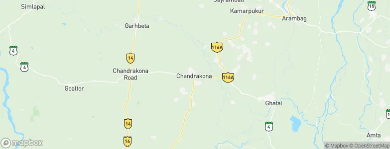 Chandrakona, India Map