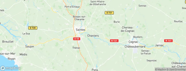 Chaniers, France Map
