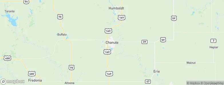 Chanute, United States Map