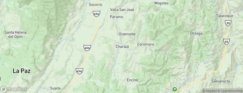 Charalá, Colombia Map