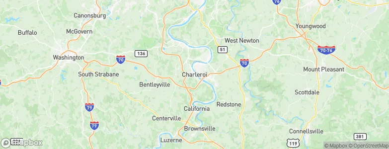 Charleroi, United States Map