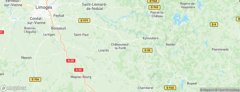 Châteauneuf-la-Forêt, France Map