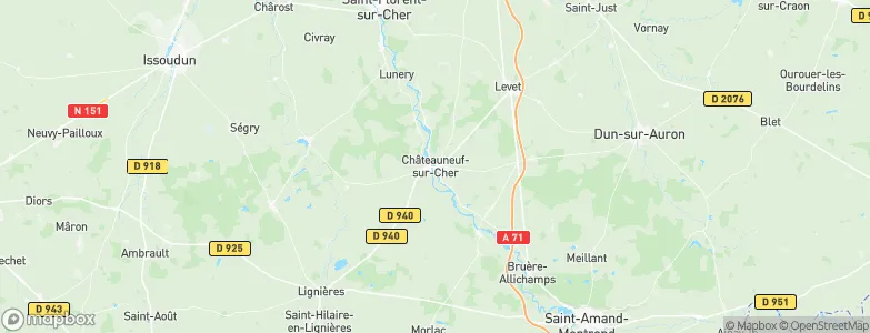 Châteauneuf-sur-Cher, France Map