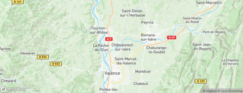 Châteauneuf-sur-Isère, France Map