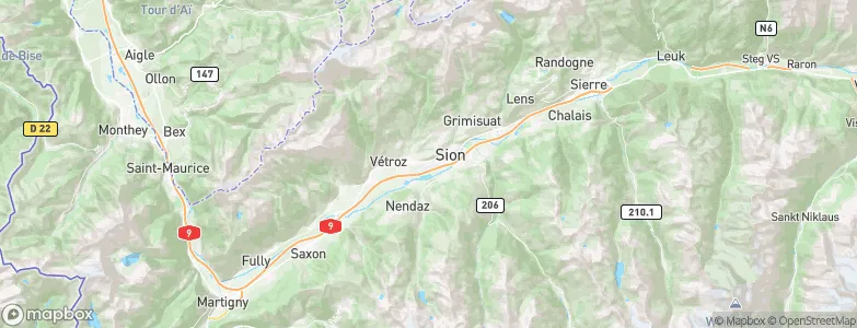 Châteauneuf, Switzerland Map