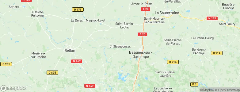 Châteauponsac, France Map