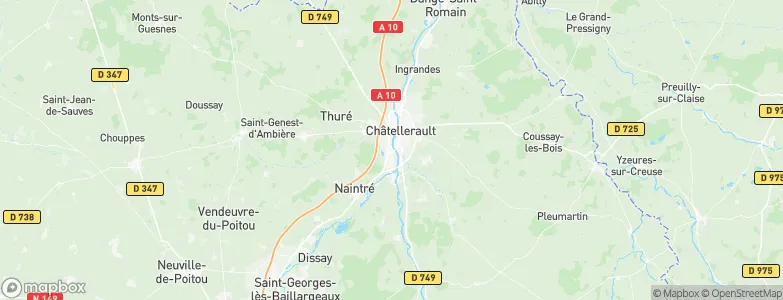 Châtellerault, France Map