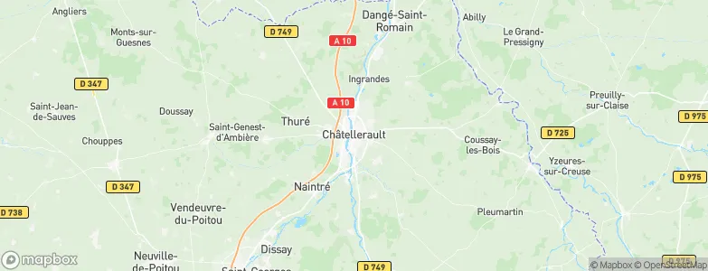 Châtellerault, France Map