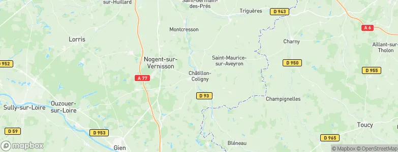 Châtillon-Coligny, France Map