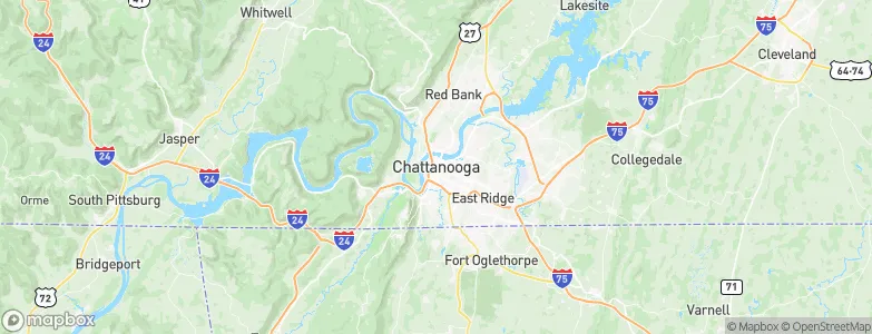Chattanooga, United States Map