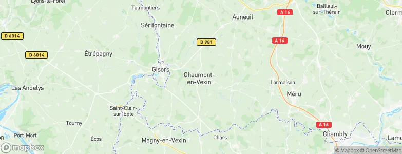 Chaumont-en-Vexin, France Map