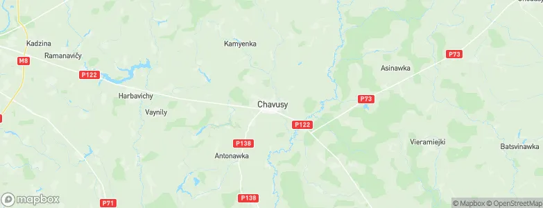 Chavusi, Belarus Map