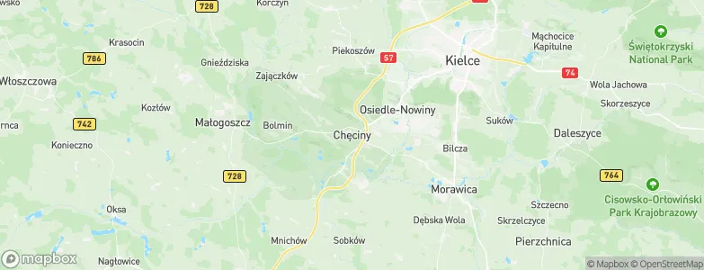 Chęciny, Poland Map