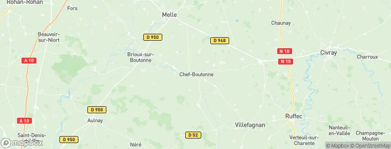 Chef-Boutonne, France Map