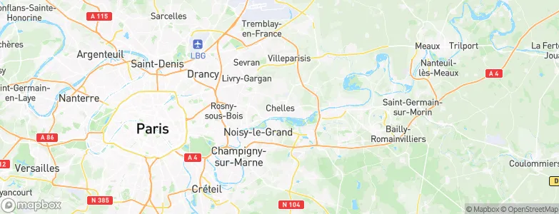 Chelles, France Map