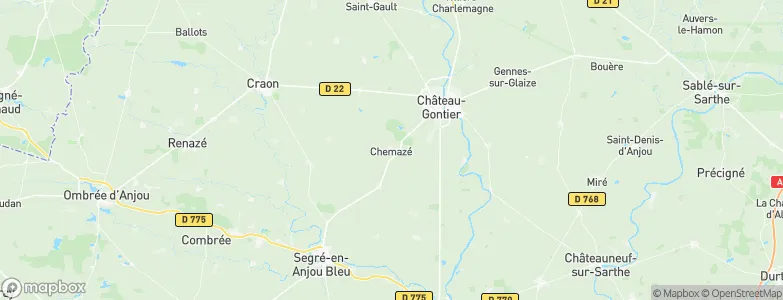 Chemazé, France Map