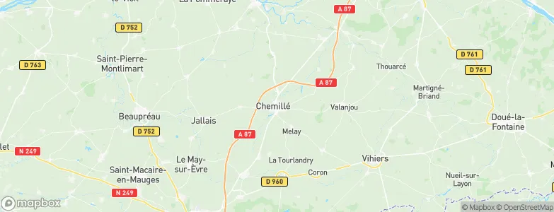 Chemillé-Melay, France Map