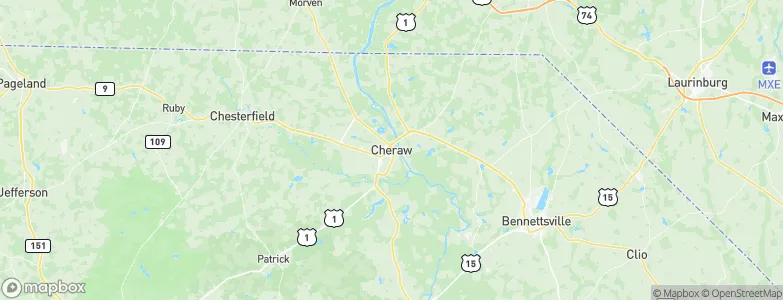 Cheraw, United States Map
