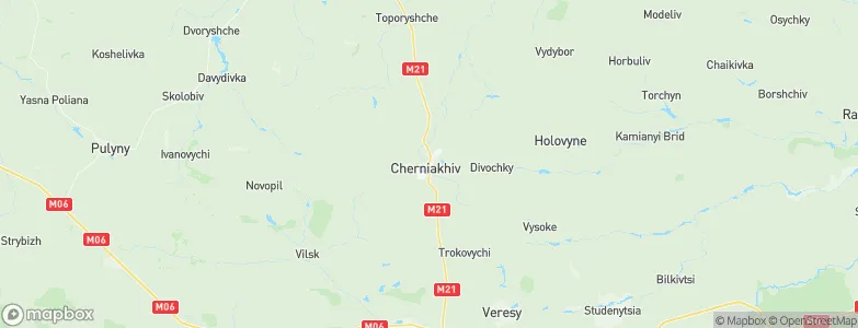 Cherniakhiv, Ukraine Map