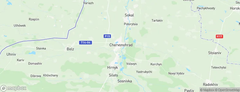 Chervonohrad, Ukraine Map