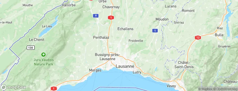 Cheseaux-sur-Lausanne, Switzerland Map