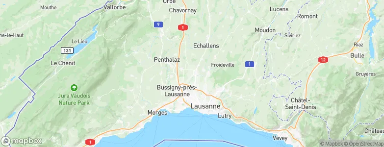Cheseaux-sur-Lausanne, Switzerland Map