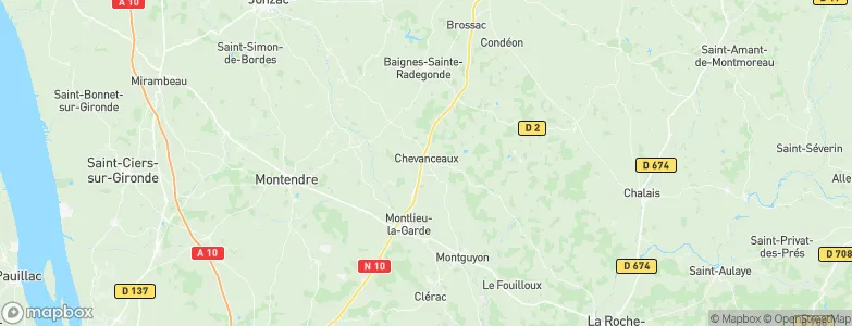 Chevanceaux, France Map