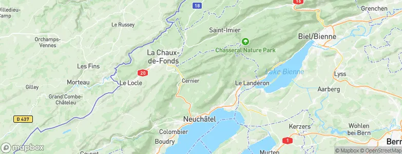 Chézard-Saint-Martin, Switzerland Map
