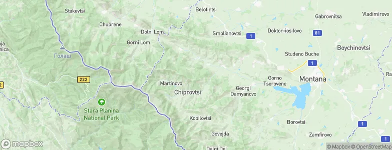 Chiprovtsi, Bulgaria Map