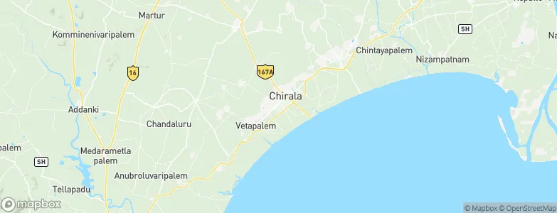 Chīrāla, India Map