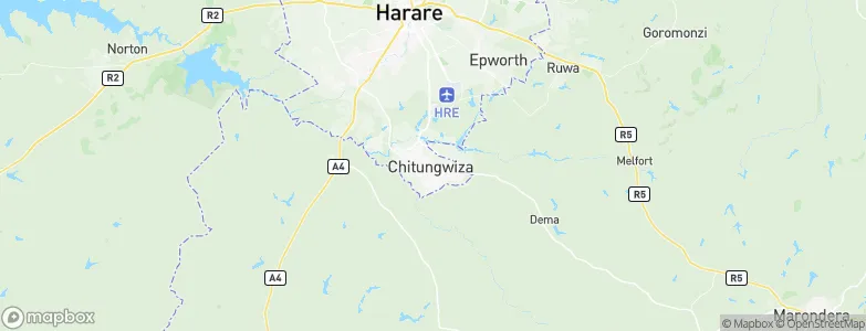 Chitungwiza, Zimbabwe Map