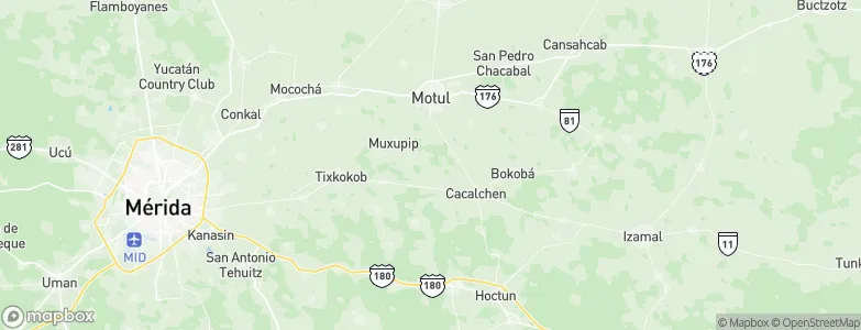 Cholul Cantón, Mexico Map
