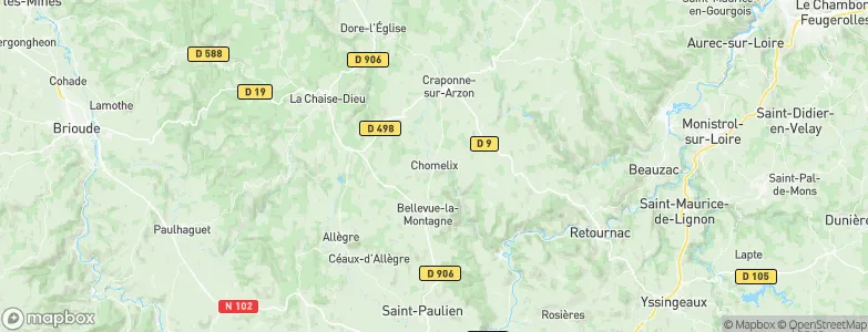 Chomelix, France Map