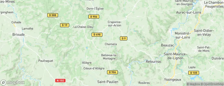 Chomelix, France Map