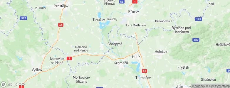 Chropyně, Czechia Map
