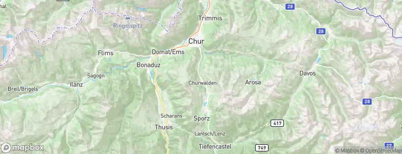 Churwalden, Switzerland Map