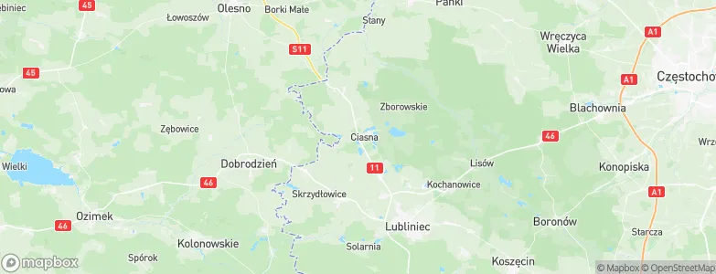 Ciasna, Poland Map