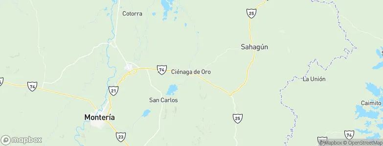 Ciénaga de Oro, Colombia Map