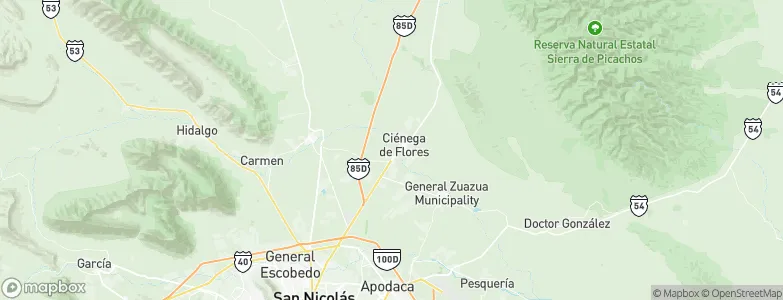 Ciénega de Flores, Mexico Map