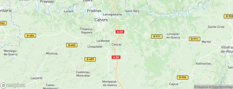 Cieurac, France Map
