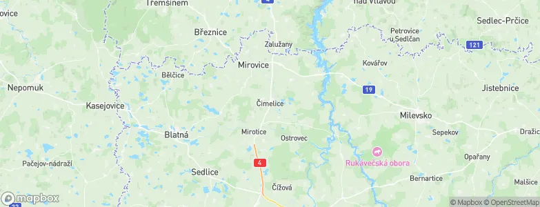 Čimelice, Czechia Map