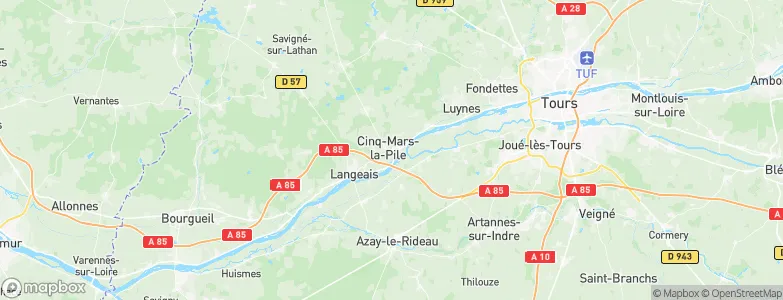 Cinq-Mars-la-Pile, France Map