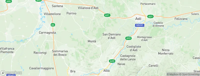 Cisterna d'Asti, Italy Map