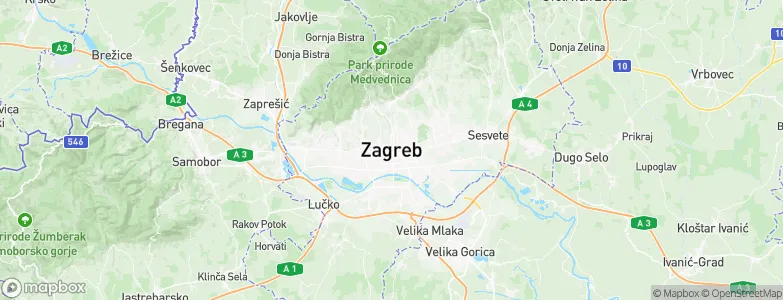 City of Zagreb, Croatia Map