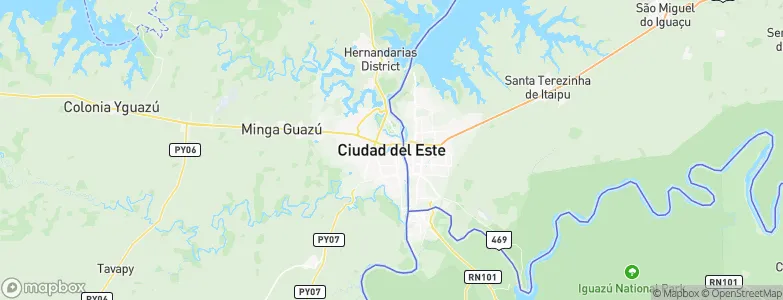 Ciudad del Este, Paraguay Map
