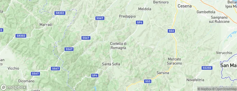 Civitella di Romagna, Italy Map