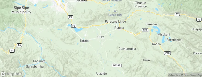 Cliza, Bolivia Map